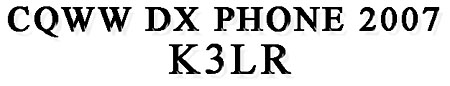 CQWW DX Phone at K3LR